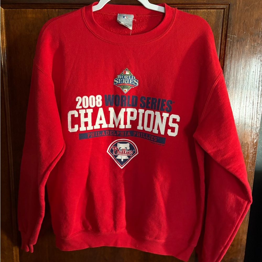 Genuine Merchandise Red Philadelphia Phillies Crewneck Sweater
